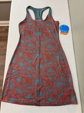 Columbia Gray Racerback Midi Dress with Coral Paisley